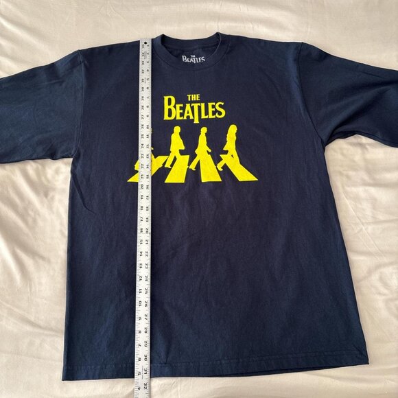 Beatles navy long sleeve band tee. Yellow Abbey Road silhouette graphic. - Picture 6 of 6